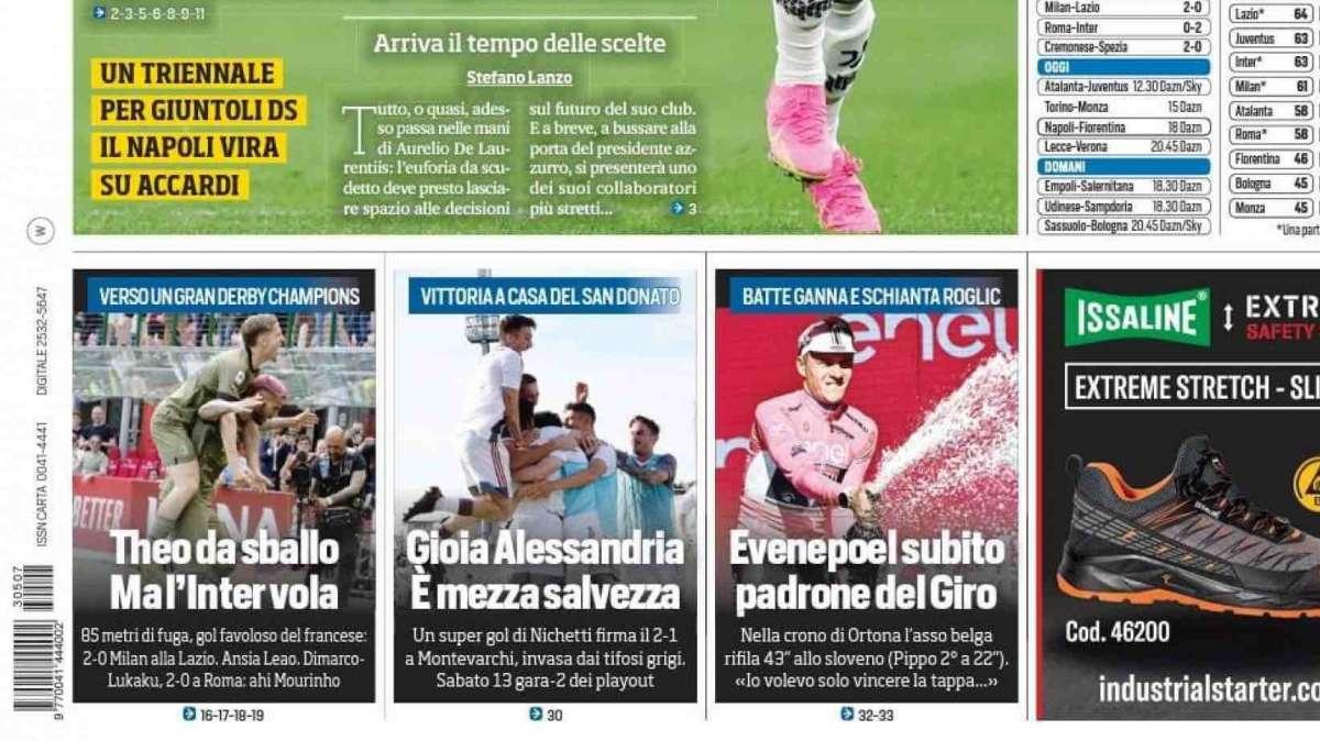Prima TS - Theo da sballo, ma l'Inter vola. Dimarco-Lukaku, 2-0 alla Roma: ahi Mourinho