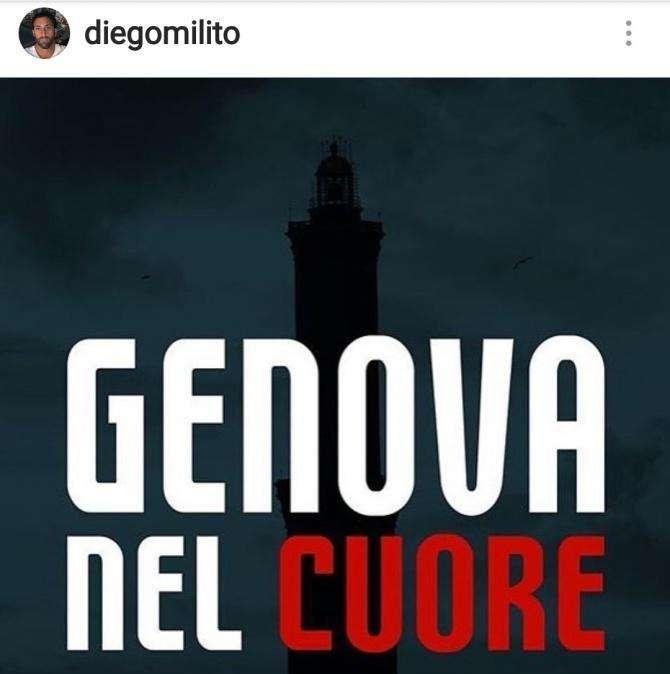 Tragedia Genova, i messaggi di Zanetti, Eder, Candreva e Milito