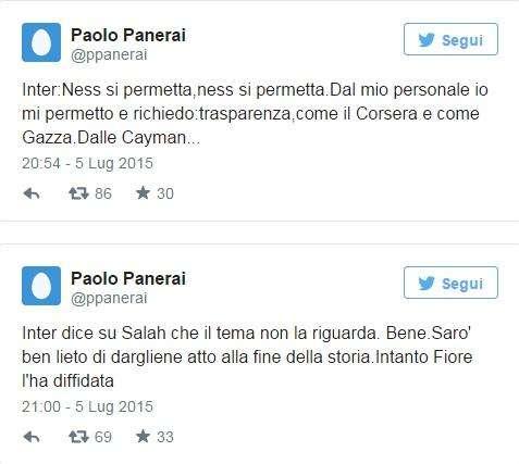 Ancora Panerai: "Inter, io mi permetto! E su Salah..."