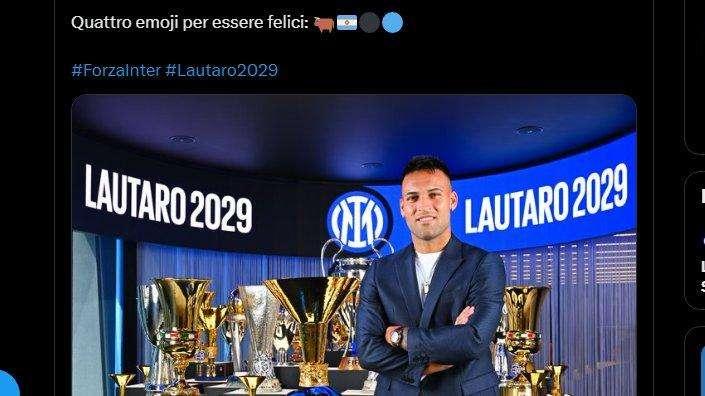 Lautaro, il rinnovo e le quattro emoticon per riassumere la felicità