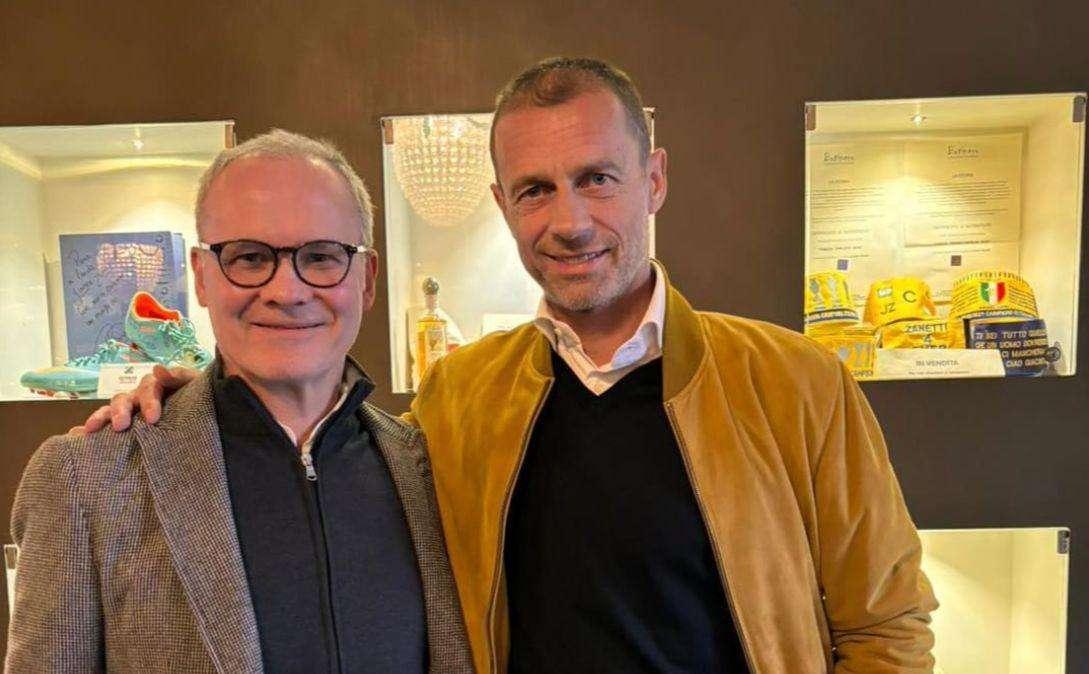 Visita speciale al Botinero: il presidente UEFA Ceferin a cena da Zanetti e Cambiasso