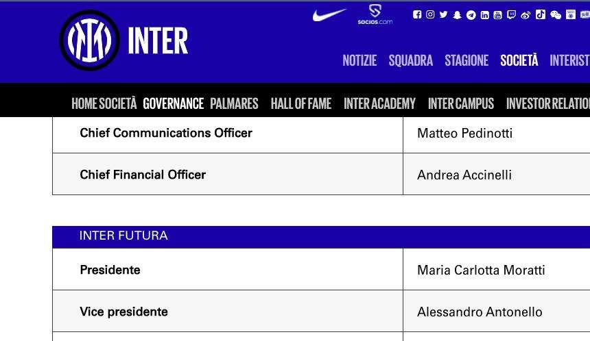 UFFICIALE - Andrea Accinelli è il nuovo direttore finanziario dell'Inter