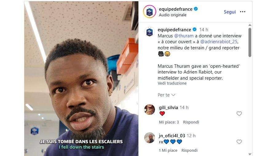Francia, Rabiot si improvvisa giornalista e intervista... Thuram