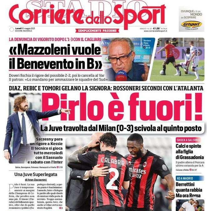 Prima CdS - Pirlo è fuori, si gioca tutto contro Sassuolo e Inter