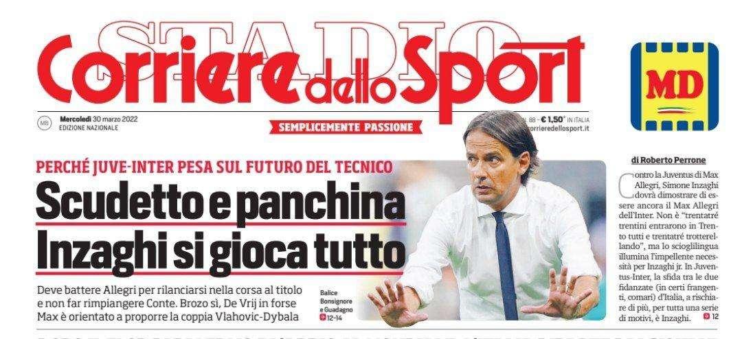 Prima CdS - Scudetto e panchina: Inzaghi si gioca tutto