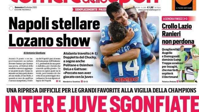 Prima pagina CdS - Inter e Juve sgonfiate, ripresa difficile per le favorite