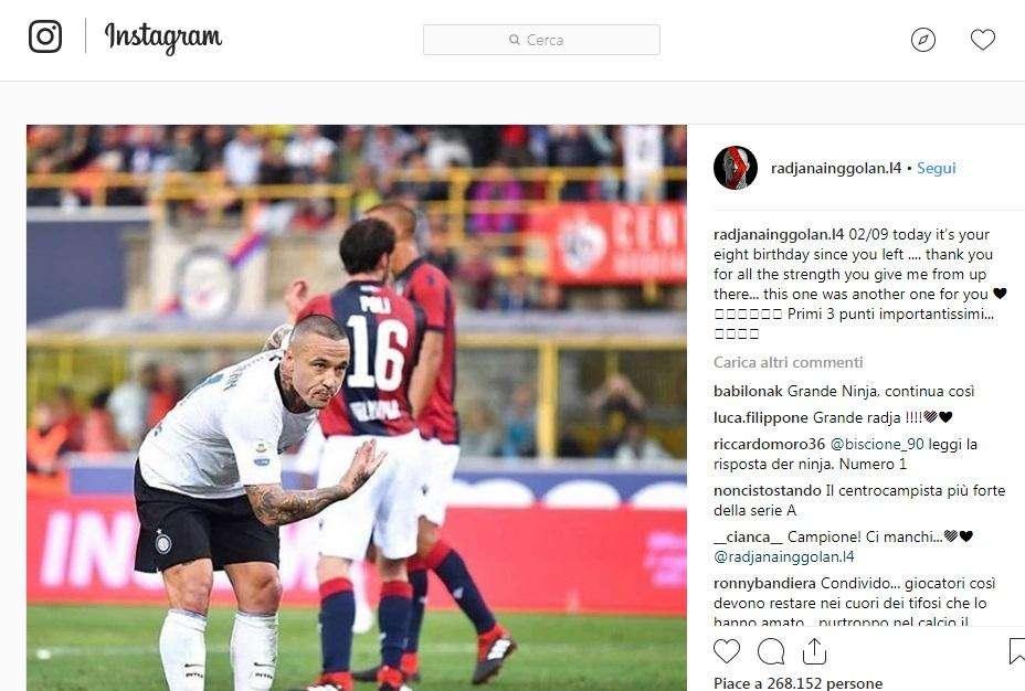 Nainggolan-gol, e arriva la dedica social alla madre