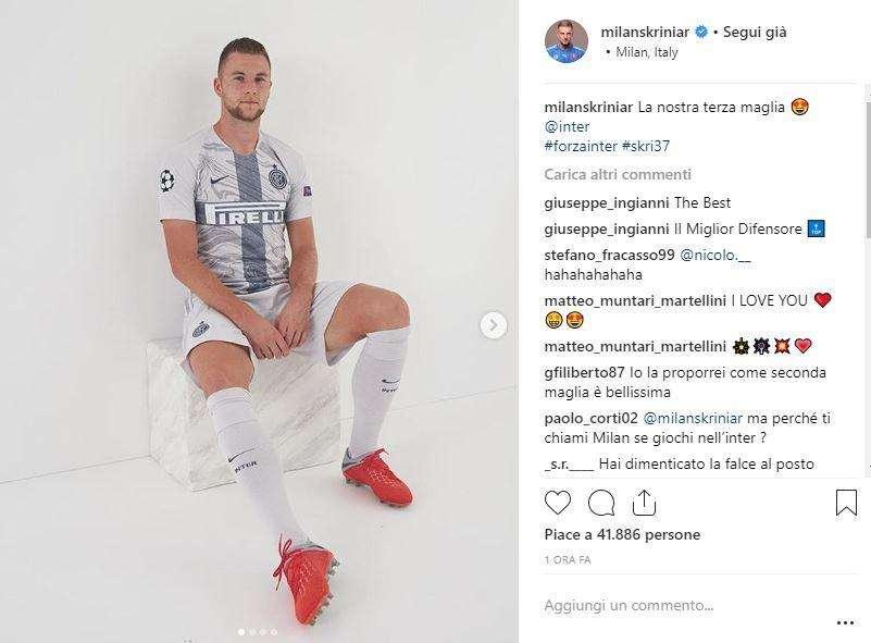 Skriniar in posa prima di Inter-Parma: "La nostra terza maglia"