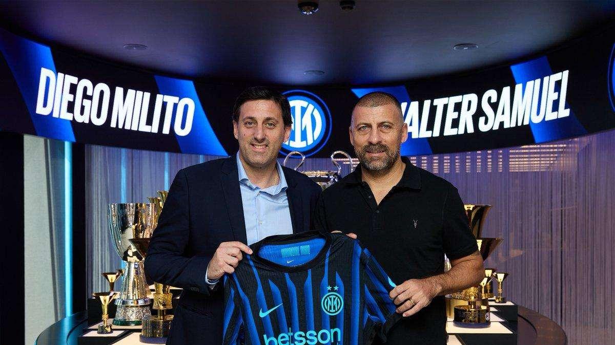 Non solo Milito, anche Samuel nella sede dell'Inter. Il club: "Oggi è è passata a trovarci un po' di storia"