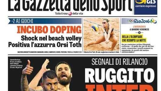 Prime pagine - Ruggito Inter: Candreva e Gabigol. Moratti: "Siamo l'anti Juve". Disgelo con Mancini
