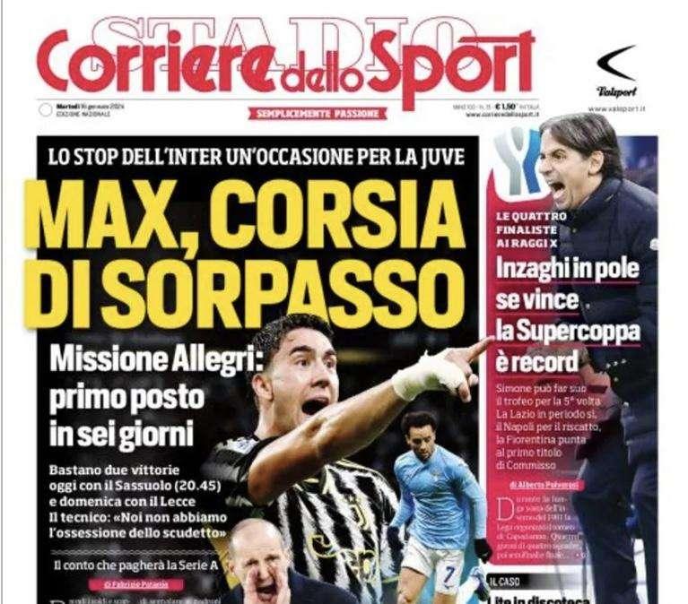 Prima CdS - Inzaghi è in pole: se vince la Supercoppa è record 