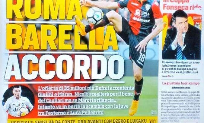 Prima CdS - Roma, ecco il botto: accordo per Barella, accontentato il Cagliari