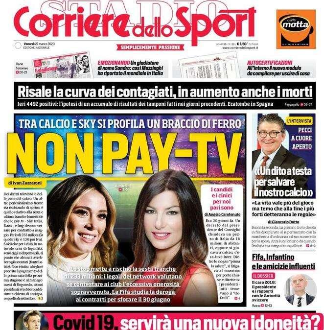 Prima CdS - Non Pay-Tv: tra calcio e Sky si profila un braccio di ferro