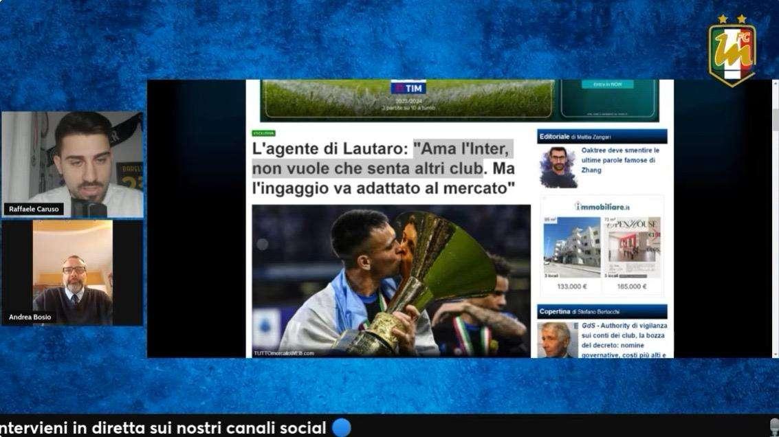 Rivivi la diretta! ESCLUSIVA su LAUTARO, l'agente CAMANO parla a FcInterNews. Ospite Bosio