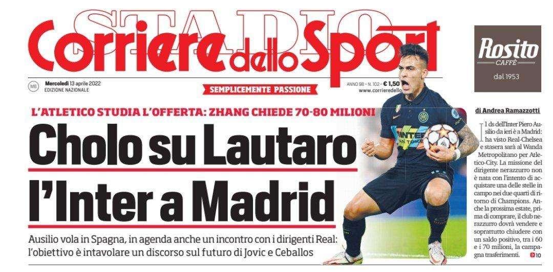 Prima CdS - Cholo su Lautaro, Ausilio vola a Madrid: in agenda incontro per Jovic e Ceballos col Real