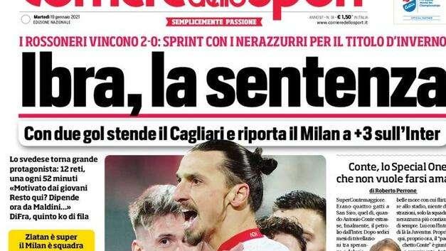 Prima pagina CdS - È sprint fra Inter e Milan per il titolo d’inverno