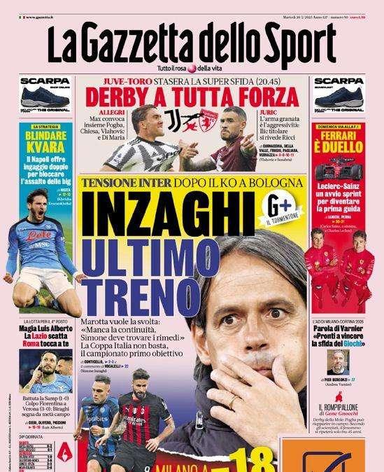 Prima GdS - Inzaghi, ultimo treno: tensione Inter dopo il ko a Bologna 