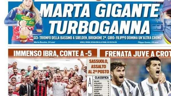 Prima pagina TS - Fuga Milan! Immenso Ibra, Conte a -5