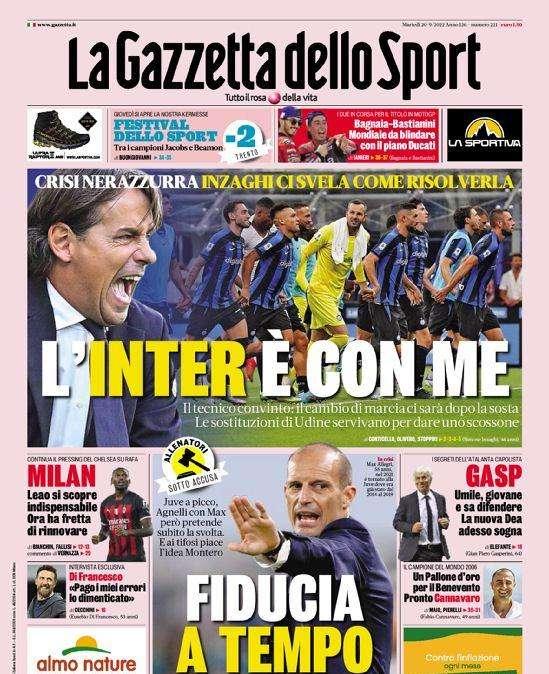 Prima GdS - L'Inter è con me. Inzaghi convinto: il cambio di marcia dopo la sosta 