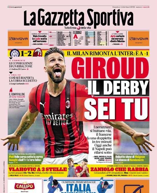 Prima GdS - Giroud, il derby sei tu