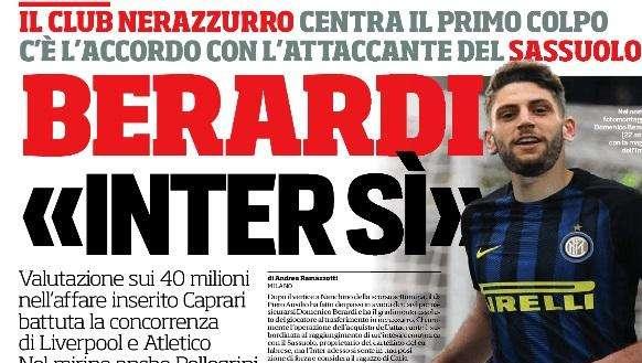 Berardi-Inter: accordo già raggiunto. Ora si tratta il costo, Caprari nell'affare?