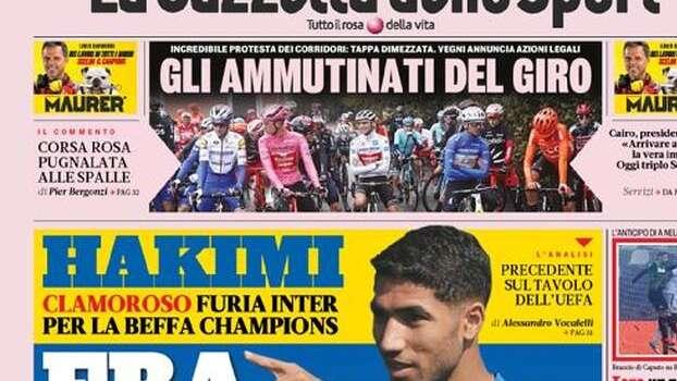 Prima pagina GdS - Hakimi era negativo? Furia Inter per la beffa Champions
