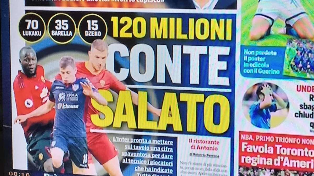 Prima CdS - Conte salato: l'Inter pronta a mettere sul tavolo 120 milioni