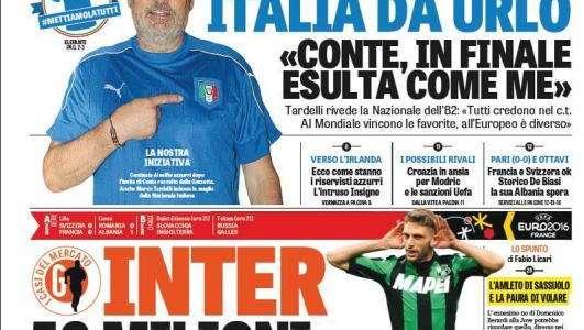 Prime pagine - 50 milioni per Berardi: 25 a Squinzi e 25 lordi al giocatore per 5 anni. Mancini su Candreva