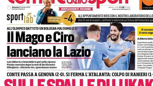 Prima pagina CdS - Sulle spalle di Lukaku. Conte passa a Genova