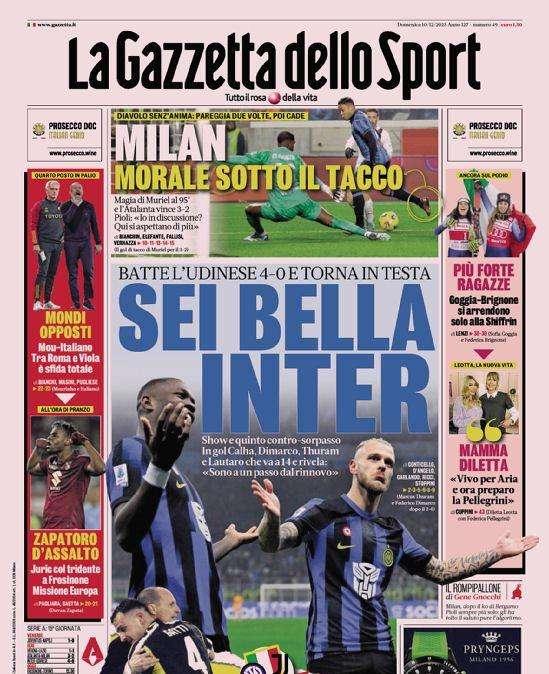 Prima GdS - Sei bella, Inter. Batte l'Udinese 4-0 e torna in testa, show e quinto contro-sorpasso