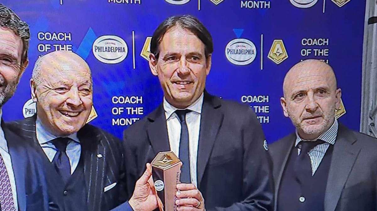 Inzaghi miglior allenatore del mese di gennaio, la premiazione prima del match con la Juventus