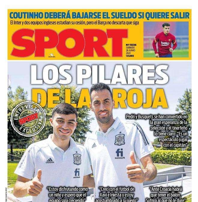 Prima pagina Sport - L'Inter e due club inglesi studiano l'acquisto di Coutinho