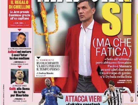 Prima GdS - Asllani nel motore: così l'Inter ha due mediane. Vieri: "Lukaku sposterà equilibri e... rivali"