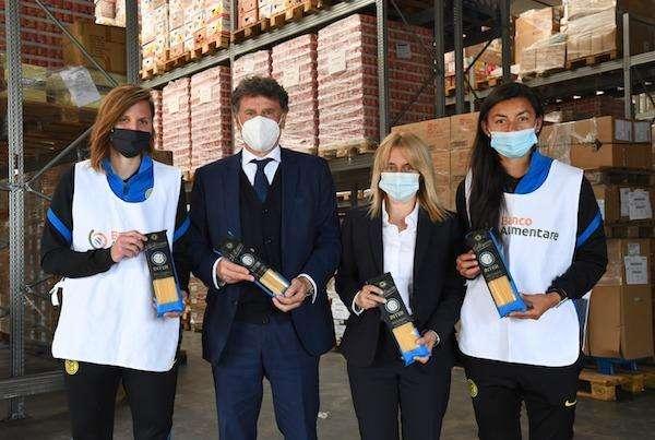 Inter e Milan uniti per il Banco Alimentare Lombardia di Muggiò: donati cinquemila chili di pasta