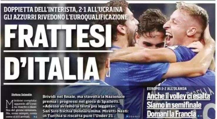 Prima TS - Frattesi d'Italia: doppietta dell'interista, gli azzurri rivedono l'euroqualificazione