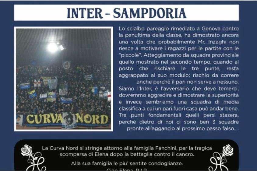 La Curva Nord prende posizione: "Sembriamo una provinciale, Inzaghi non riesce a motivare la squadra contro le piccole"