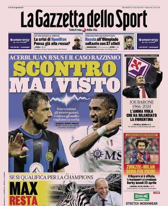 Prima GdS - Acerbi, Juan Jesus e il caso razzismo: scontro mai visto