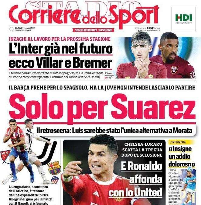 Prima CdS -L’Inter già nel futuro, ecco Villar e Bremer