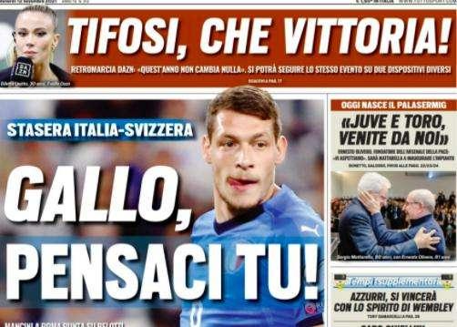 Prima TS - Stasera Italia-Svizzera: Gallo, pensaci tu!