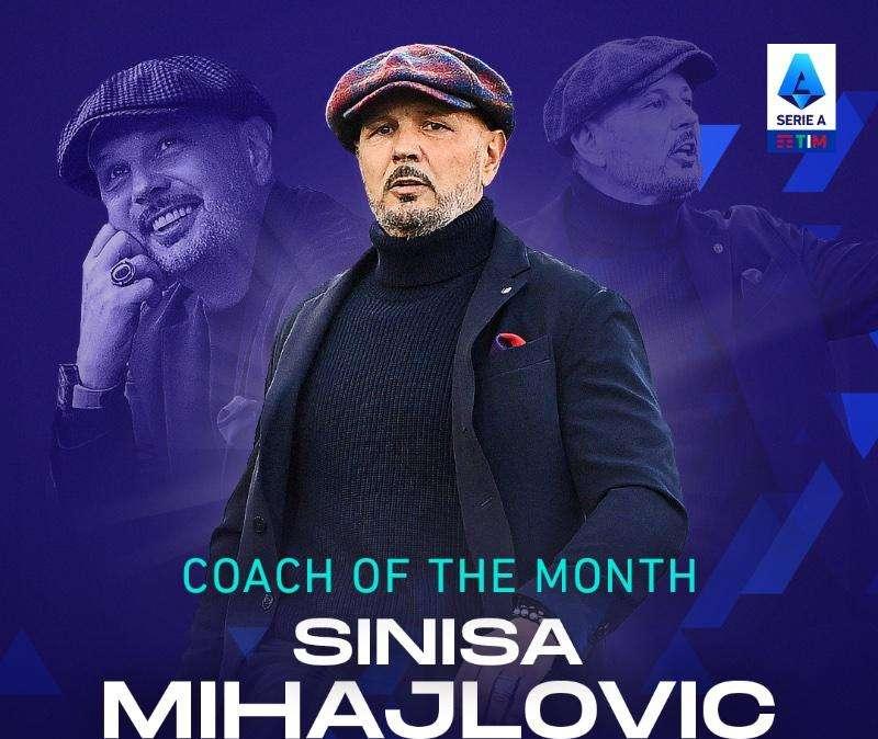 Serie A, Mihajlovic miglior tecnico di aprile. De Siervo: "Celebrazione della coesione del gruppo"
