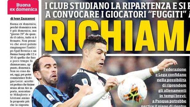 Prima pagina CdS - Richiamati: i club si preparano a richiamare i giocatori. Pizarro: "Spalletti può tornare alla Roma"