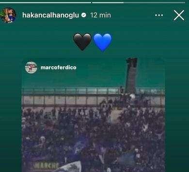 Calhanoglu ribadisce il suo amore per l'Inter: due cuori nerazzurri alla Curva Nord per spegnere le voci 
