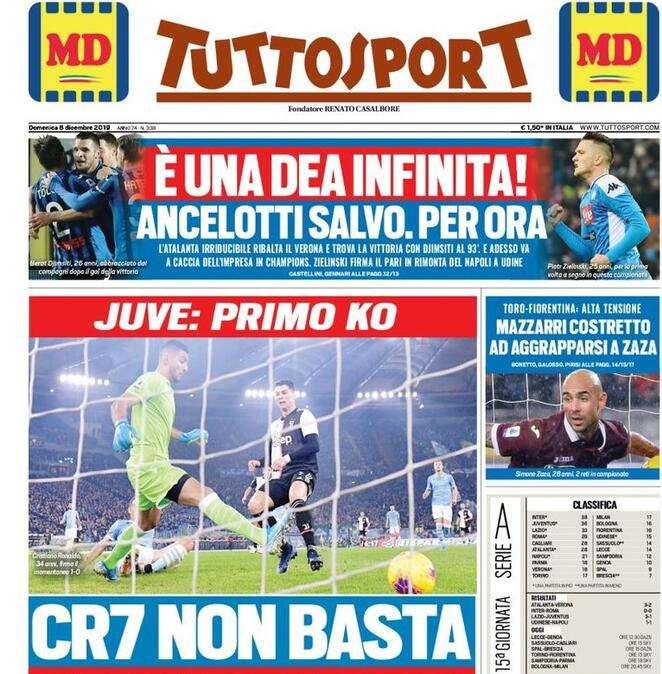 Prima TS - Juve: primo ko. CR7 non basta. Grande Lazio