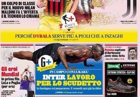 Prima GdS - Inter, lavoro per lo scudetto: Lukaku venerdì sarà già in ritiro 