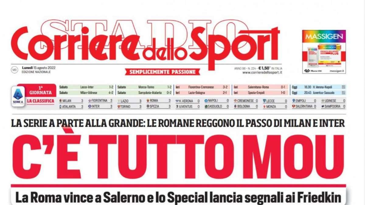 Prima CdS - C'è tutto Mou, le romane reggono il passo di Milan e Inter. Radu, nuovo regalo
