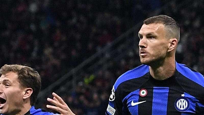 Milan-Inter, Dzeko e Mkhitaryan sugli scudi. Bastoni brucia Barella