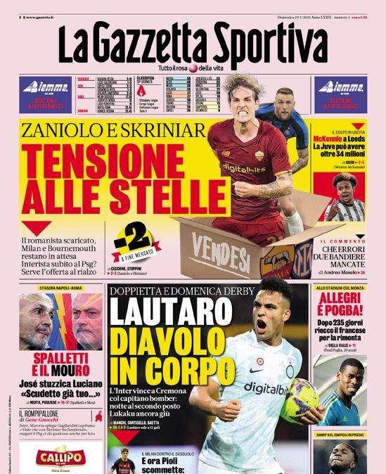 Prima GdS - Zaniolo e Skriniar, tensione alle stelle. Lautaro diavolo in corpo