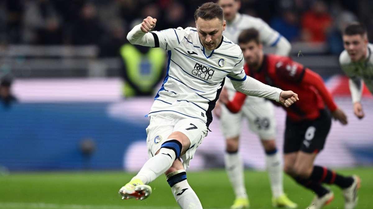 L'Atalanta rimonta e ferma il Milan sull'1-1: rossoneri a -13 dall'Inter. Problema alla spalla per Scalvini 