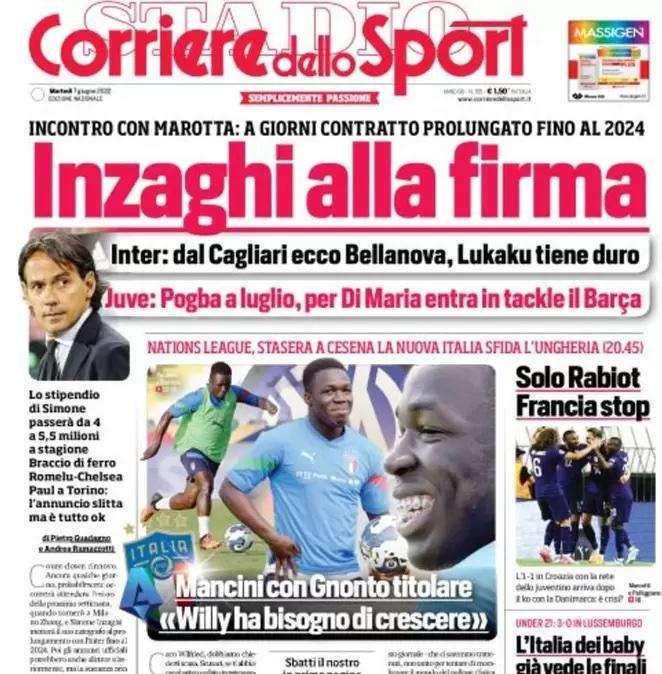 Prima CdS - Inzaghi alla firma. Lukaku tiene duro: braccio di ferro col Chelsea 