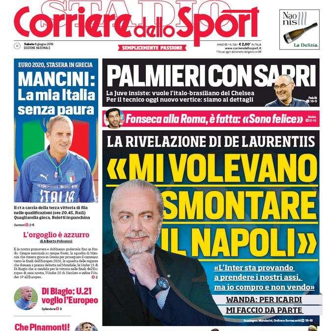 Prima CdS - De Laurentiis: "L'Inter sta provando a prendere i nostri assi, ma io compro e non vendo"
